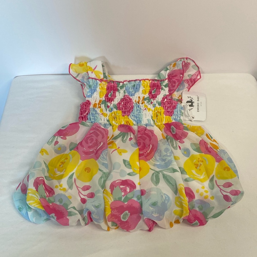Emporio Baby Sheer Floral Dress | Baby Girl | Size: 12M | Color: Pink/White